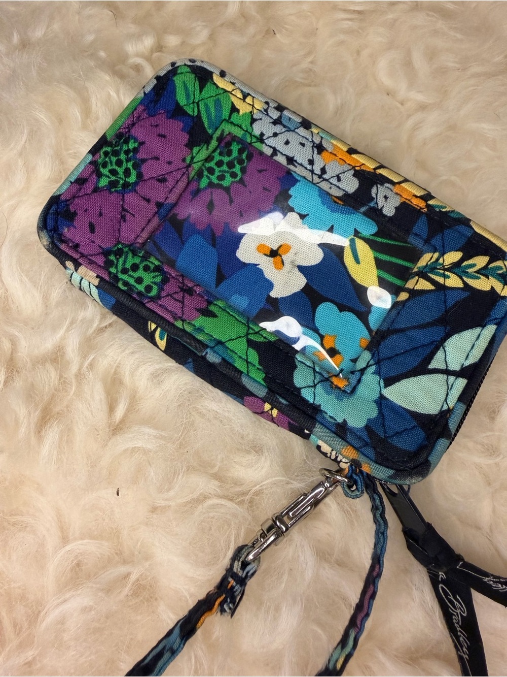 3/$20 Vera Bradley Floral Wristlet in Navy, Purple, Green, Teal, Yellow
